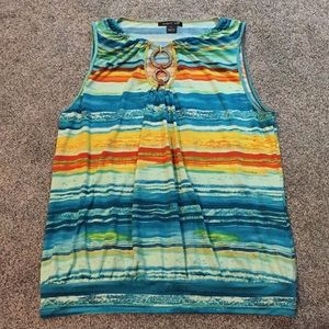 Multi colored sleeveless top